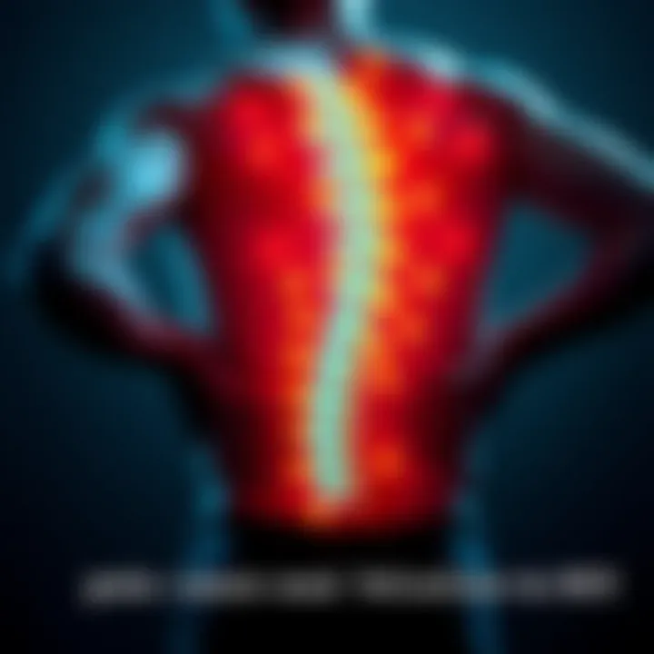 Individual expressing discomfort by holding their lower back, symbolizing pain issues