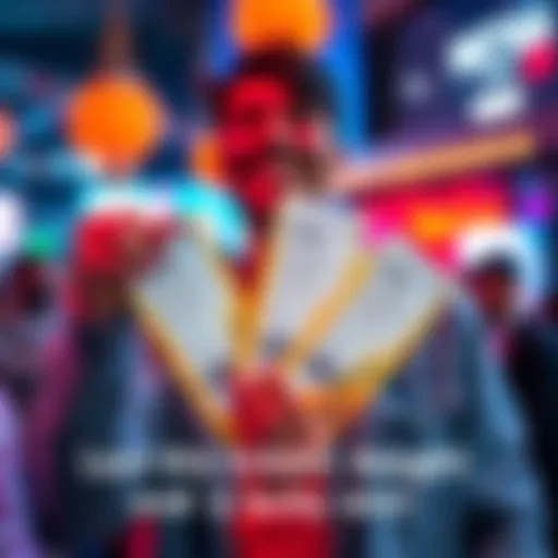 A happy person joyfully holding the last three event tickets with a big smile