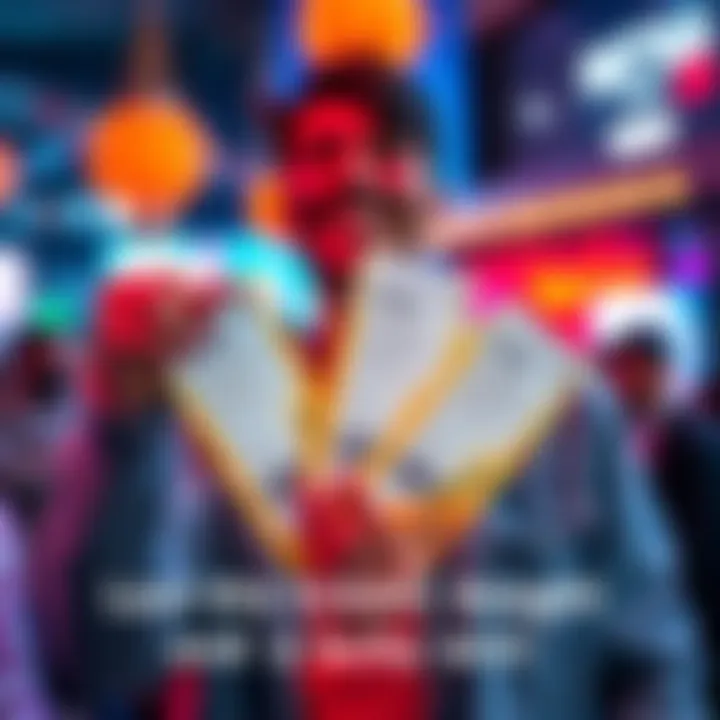 A happy person joyfully holding the last three event tickets with a big smile