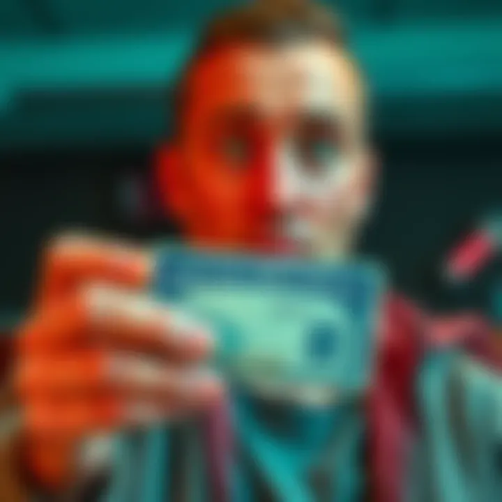 Individual looking concerned while holding their Social Security card, contemplating sharing SSN for payouts.