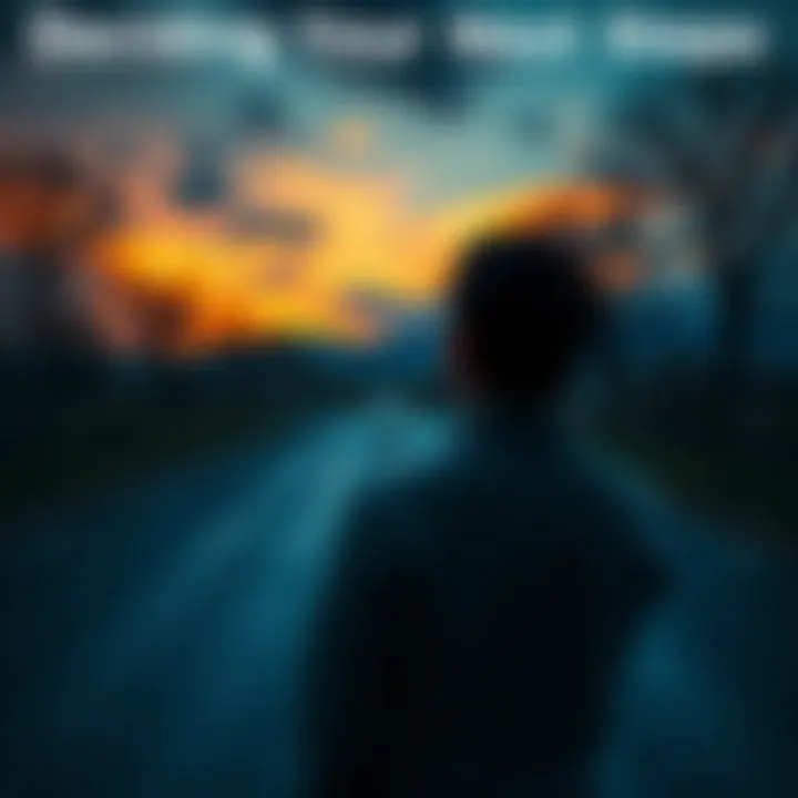 A person standing at a fork in the road, contemplating their next move