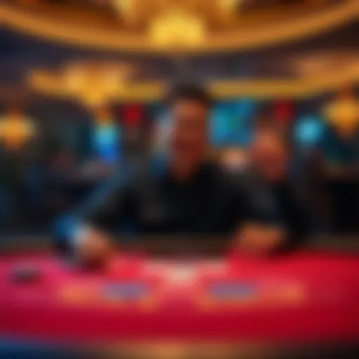A person sitting at a blackjack table with cards and chips, celebrating a win in Originals blackjack.