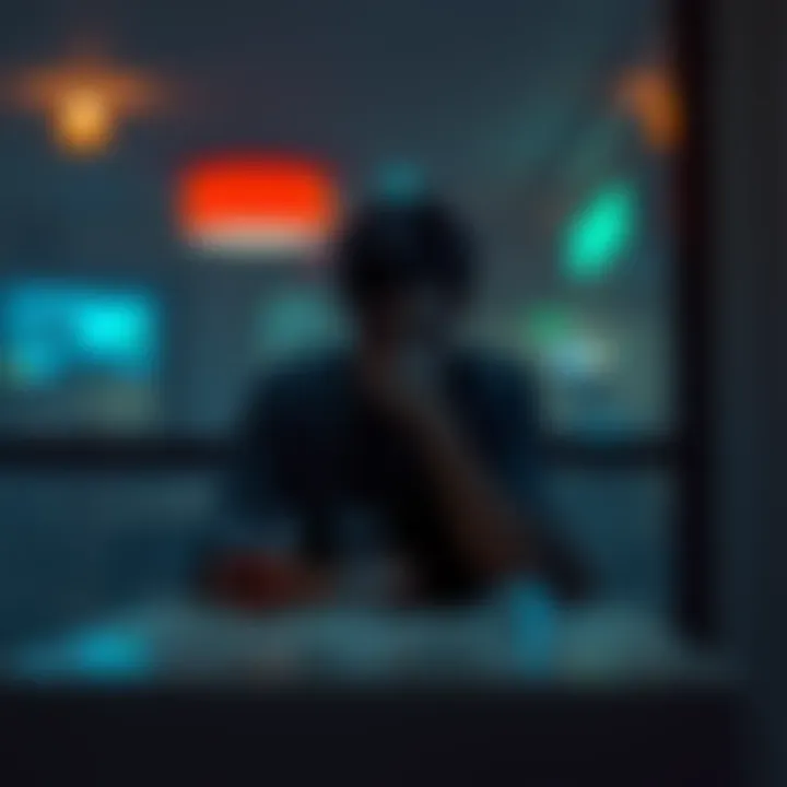 Person Reflecting on Sobriety A person sitting alone at a table, deep in thought, with a drink beside them, symbolizing their struggle against gambling addiction while embracing sobriety.