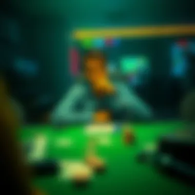 Person Reflecting on Their Journey Individual sitting at a table with a thoughtful expression, surrounded by playing cards and a notepad, representing a gambling recovery journey.