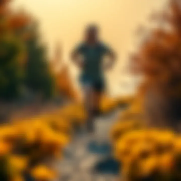 A determined person running on a trail, symbolizing perseverance and motivation to keep moving forward despite challenges.