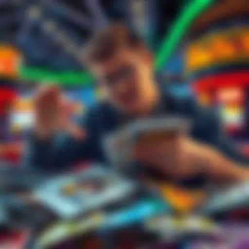 A frustrated individual sorting through a pile of unwanted promotional flyers from a casino, showing signs of annoyance and a commitment to reducing waste.