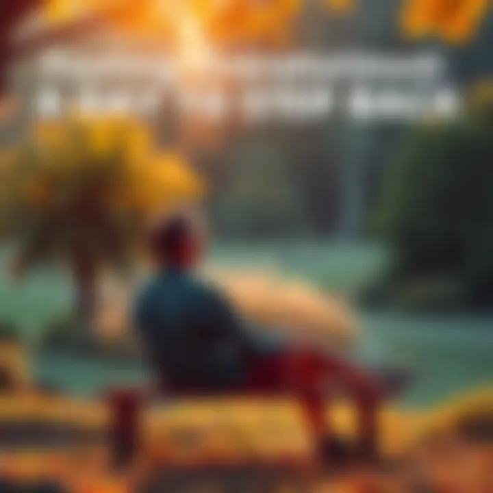 A person sitting on a bench looking thoughtful, surrounded by nature, taking a moment to recharge.