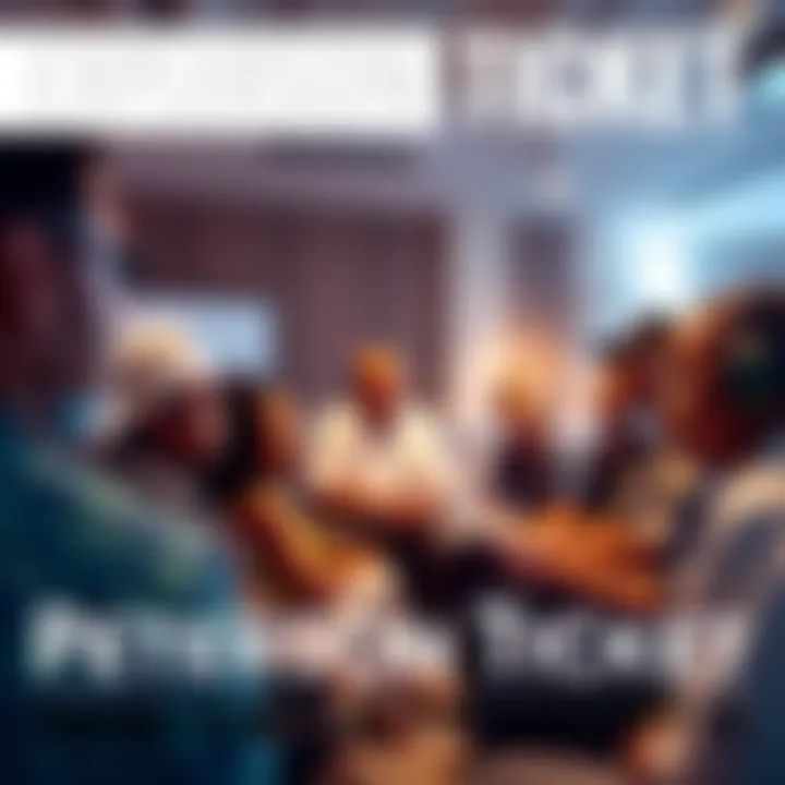 People discussing the effects of the Peterson ticket on politics in a community meeting.