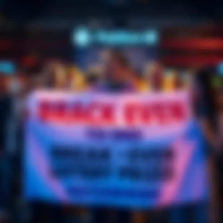A group of people holding a petition urging for an end to break even lottery prizes, with a banner expressing their frustration.