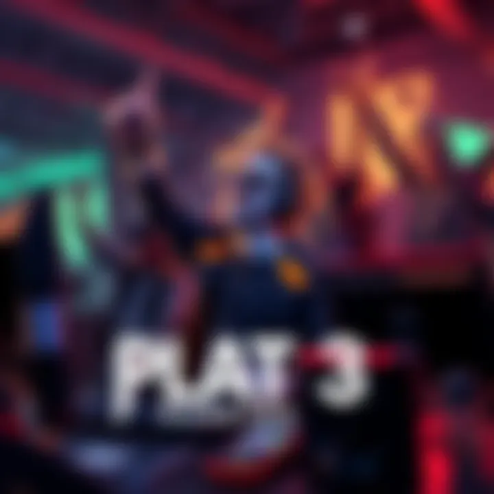 A gamer celebrating after reaching Plat 3 ranking, surrounded by gaming equipment and enthusiastic friends