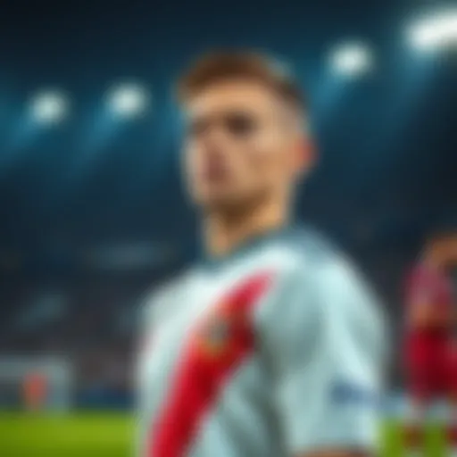 A nervous soccer player looks on with a worried expression, contemplating the upcoming Qatar game.