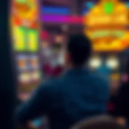 A person sitting at a slot machine, looking disappointed after a loss, with Dragon Link and Spooky Link machines in view.