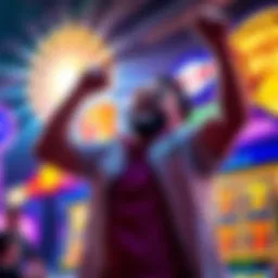 A joyful player celebrating after triggering the rare mega bonus in the Wolf Run Eclipse slot game while betting $4.