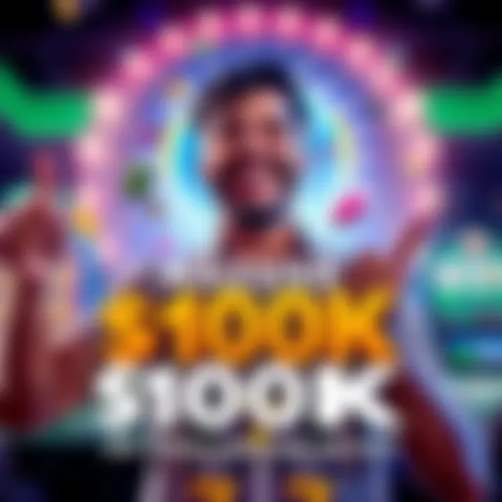 Player celebrating a $100K win A happy player holding casino chips after winning $100,000 at virtual blackjack and slots