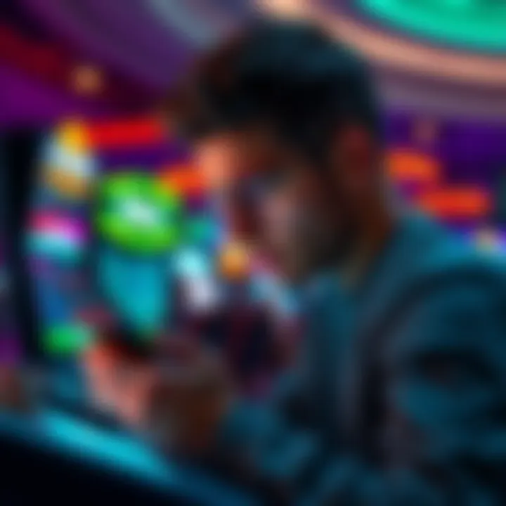 Player checking balance at CoinCasino A concerned player looking at their smartphone screen displaying a CoinCasino account balance with a worried expression