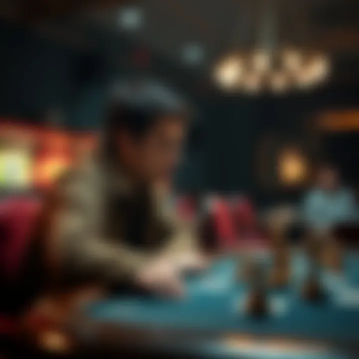 A person sitting at a game table, looking thoughtful while considering whether to use a strategy or rely on intuition.