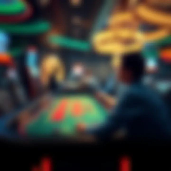 A player eagerly watches the digital craps table as the dice roll, showing excitement after winning a big bet before a sudden loss