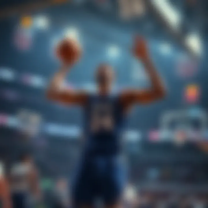 Frustrated basketball player in overtime game struggles to score points, showing disappointment on the court
