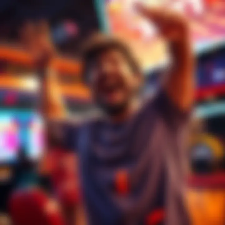 A person excitedly celebrating after winning $100 from a small bet in Huff N Even More Puff game