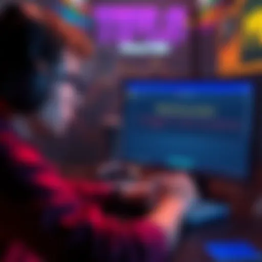 A gamer looking frustrated while checking their account on a computer, showing a screen with an error message regarding bonus claims, depicting the impact of a long break on accessing funds