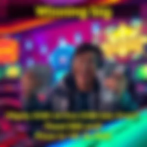 A happy player shows off cash winnings from two games, with a big smile and gaming setup in the background