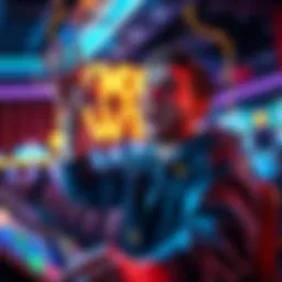 A player joyfully celebrating their first max win in a gaming setting, with excitement and surprise on their face, surrounded by a festive environment.