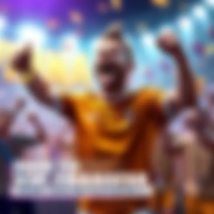 A player excitedly celebrating after achieving a VIP transfer from Winna, showcasing their Platinum status with awards and recognition in the background.