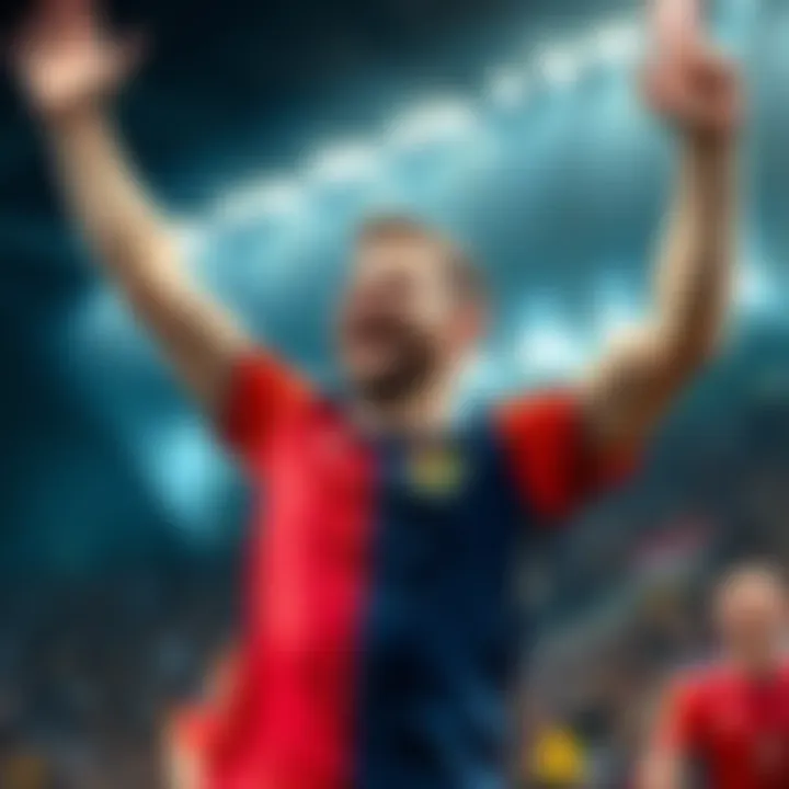 Player celebrating a win A player smiles and raises their arms in celebration after a significant win, showcasing joy and hope for recovery after a tough period.