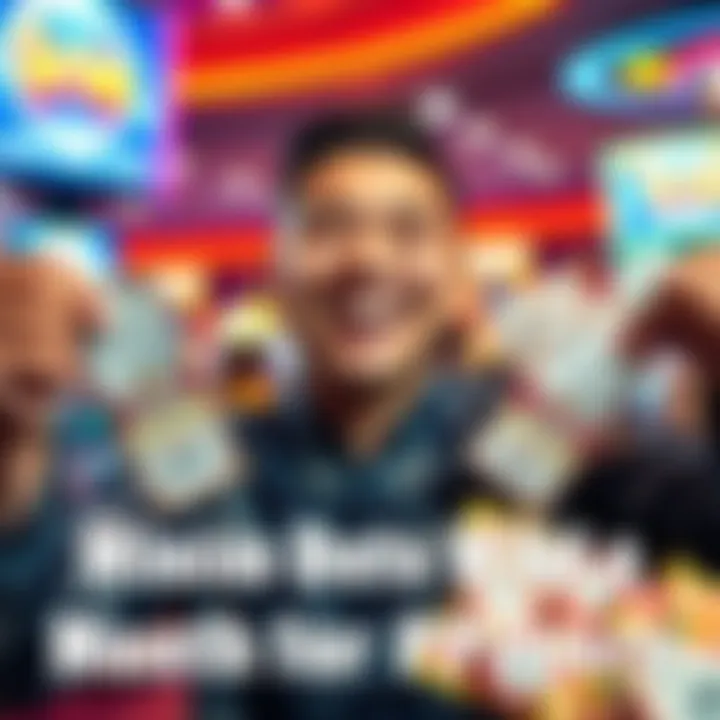 A player smiles joyfully while holding up winning gaming tickets after making minimum bets