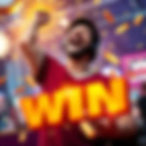 A player joyfully celebrating a big win after hitting a bonus in online gaming