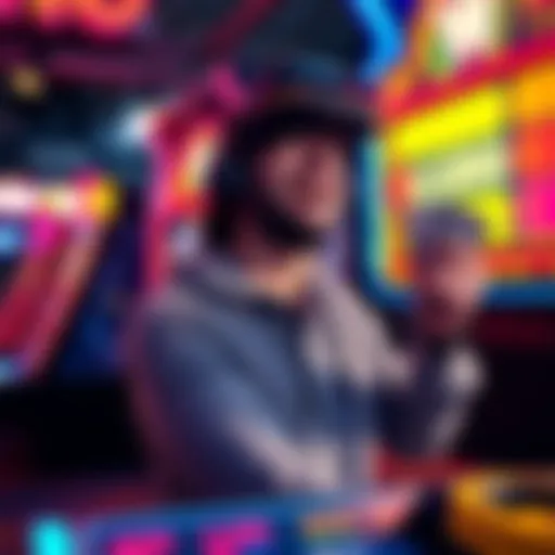 A player joyfully celebrating their first big win in a virtual reality Plinko game, with cash in hand and excited expression