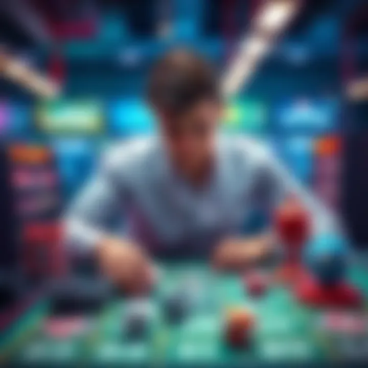 Player customizing game props A player adjusting various props on a game board to enhance their strategy in ML Lotto.