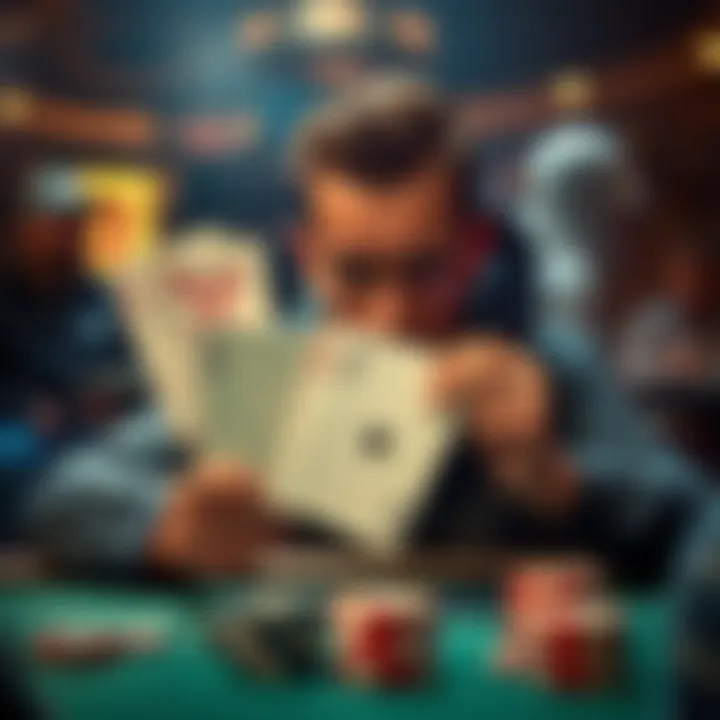 A player showing frustration over holding AQ while encountering AK in a card game