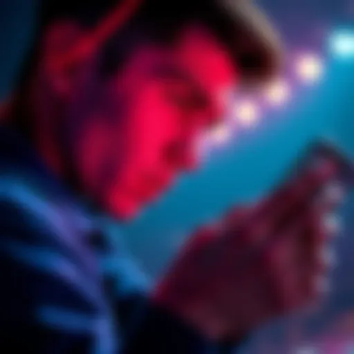 A frustrated player looks at their phone displaying a betting app, showing a dispute about a bet grading on PrizePicks.