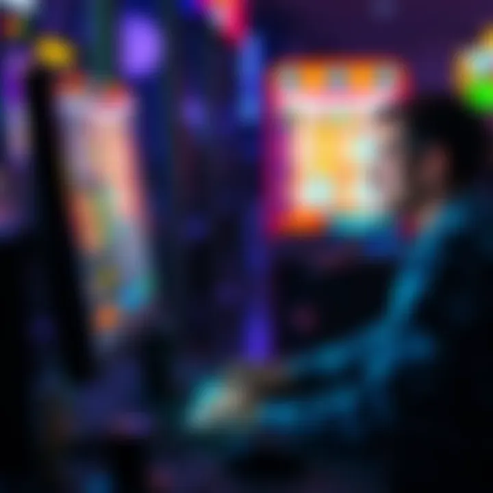 A tired player sitting at a computer, disappointed after losing money on online scratch tickets, with a defeated expression.