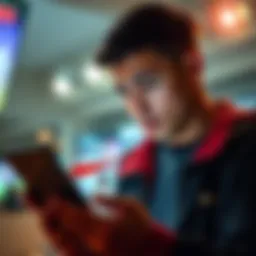 A person looking worried while checking their betting account, showing a decrease in payout amount