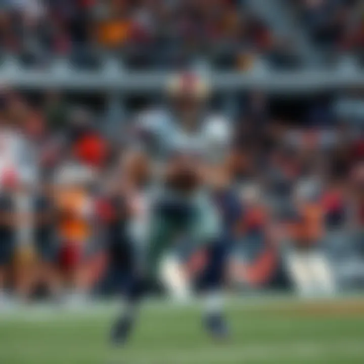 A standout football player showing off skills during preseason practice, with fans watching and cheering on the sidelines.