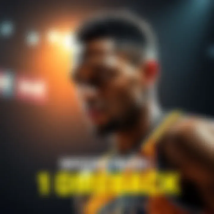 Athlete focused and determined, preparing to seize the opportunity after missing a rebound