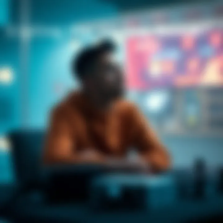 A focused player sitting at a table with game equipment, looking hopeful as they consider strategies to overcome their losing streak.