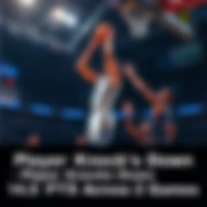 A basketball player making a jump shot during a game, surrounded by defenders, showcasing their scoring ability.