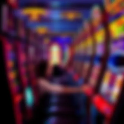 A person at a casino changing slots, looking focused and excited as they switch from one game to another