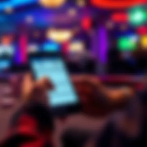 A person using a phone to record blackjack session details with a three-column tally system