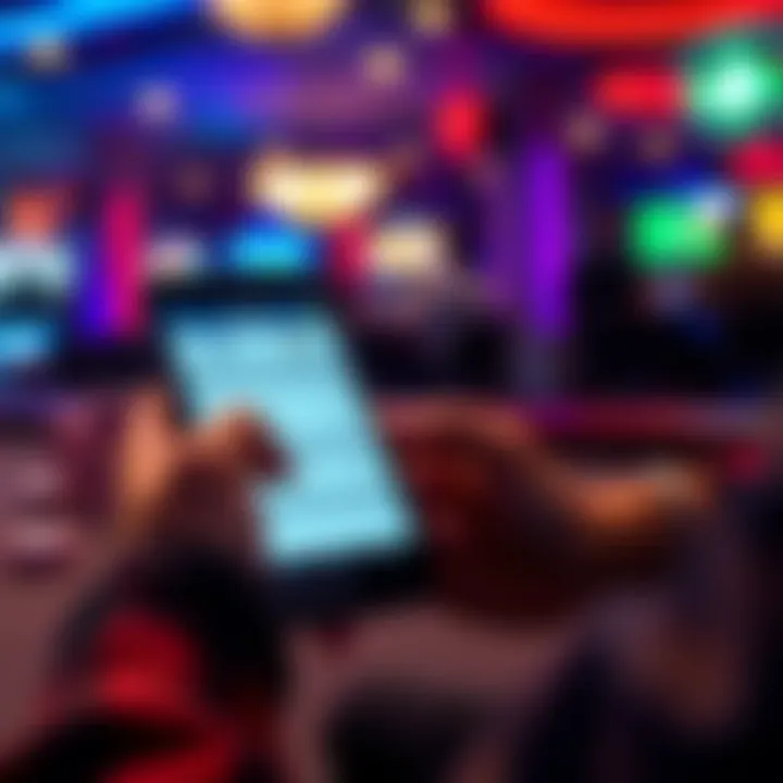 A person using a phone to record blackjack session details with a three-column tally system