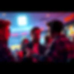 Group of people sharing their experiences with Moonbet Games at a crypto casino