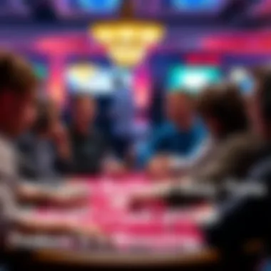Players Focused on Game A group of players at a poker table, engaged in a game without distractions from chat, showcasing a positive gaming atmosphere.