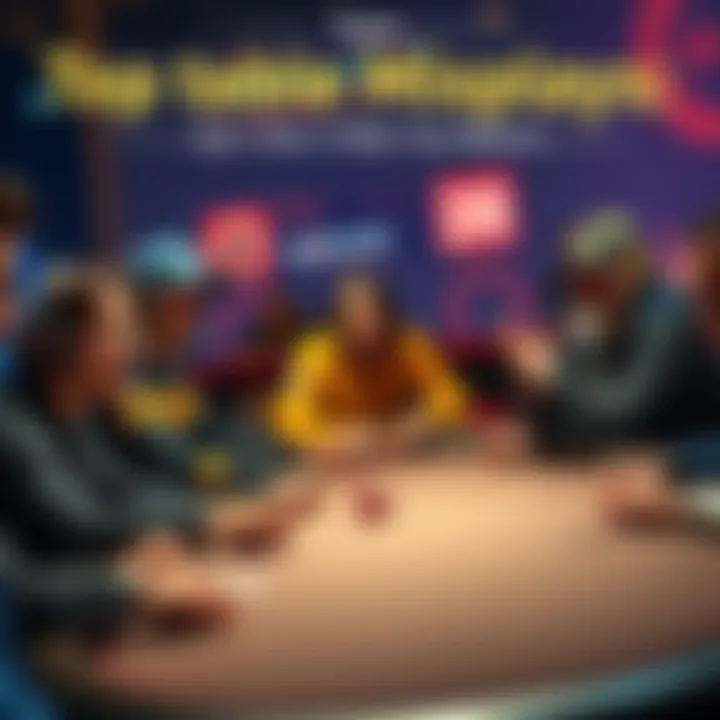 Group of players at a gaming table showing astonishment and laughter after a misplay
