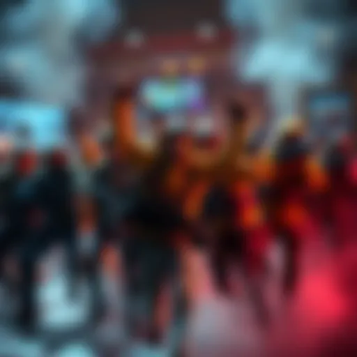 Group of gamers celebrating a victory in Counter-Strike 2, showing excitement and teamwork