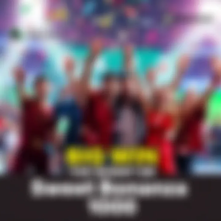 Group of players celebrating a victory with confetti and smiles after winning on Sweet Bonanza 1000