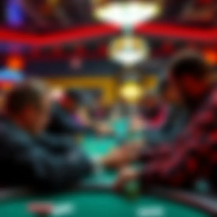 A group of players focused on their poker hands during the BEAST Poker tournament at the Orleans summer series.