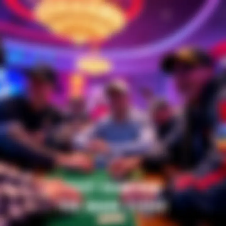 Players Prepare for Main Event Group of players excitedly preparing for Day 1a of the Main Event, showing energy and anticipation.